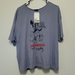 H&M 2 Pc NWT Mickey Mouse Graphic T-Shirt And Shorts Pajama Matching Set PJs